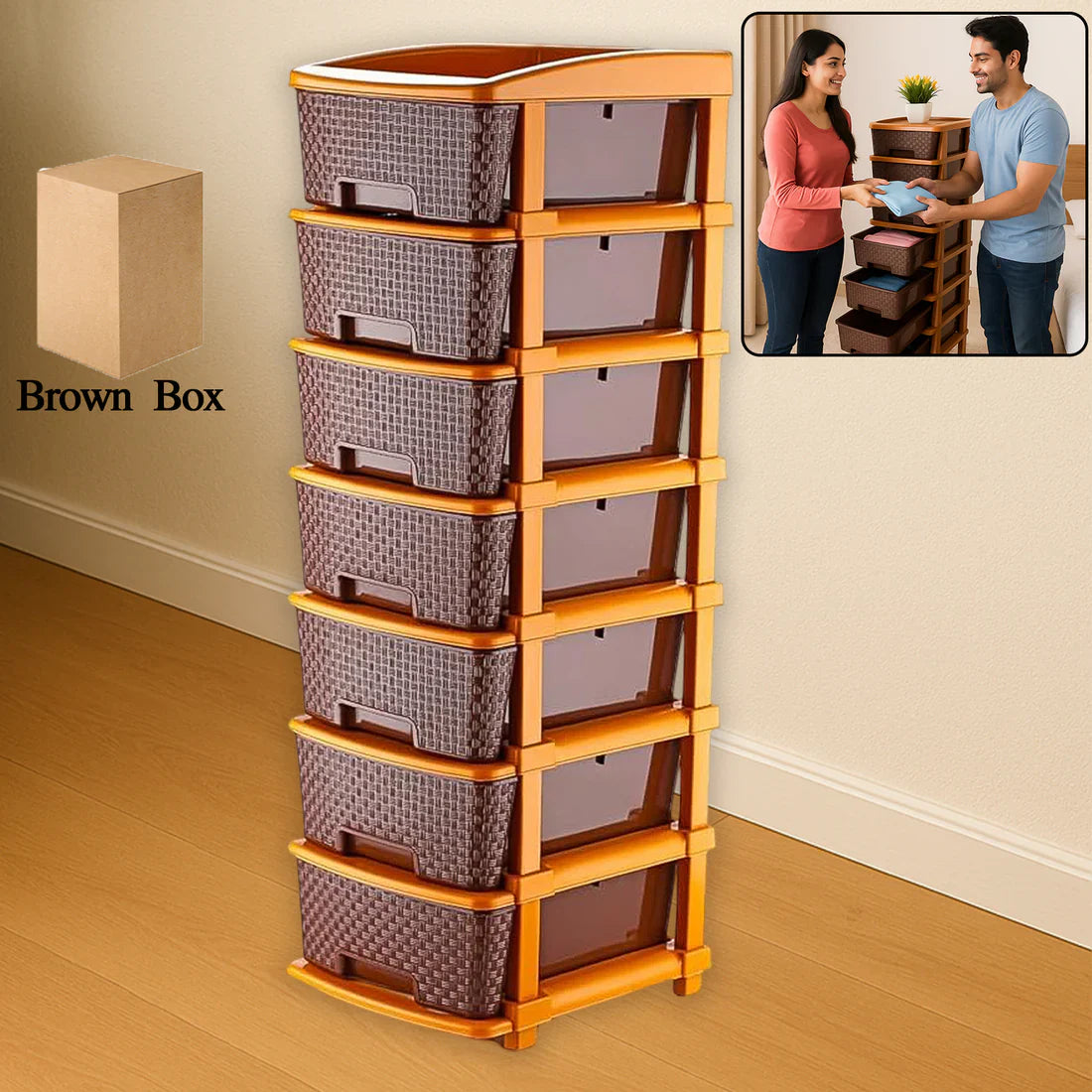 7-Layer Multipurpose Plastic Storage Drawer Organizer